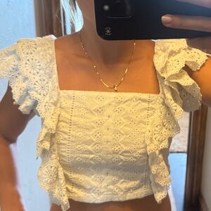 Altar'd State Cream Lace Blouse